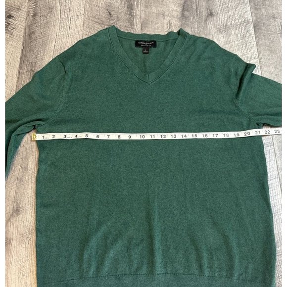 Banana Republic Sweater Mens Large Green Premium Luxe Yarn Silk Cashmere Holiday - Picture 7 of 9